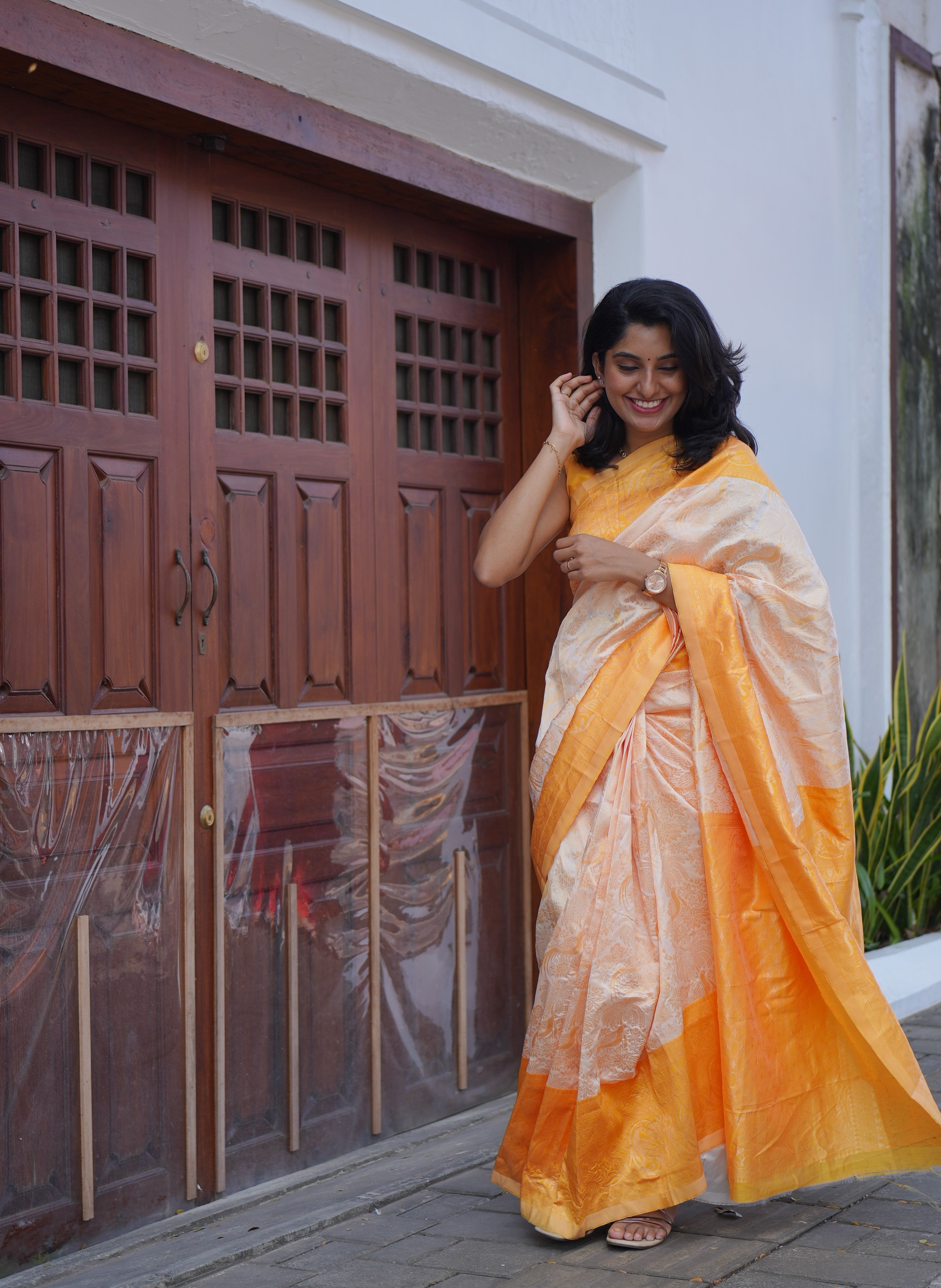 Banarasi soft silk festive saree by The Drape Culture