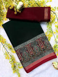 Dola silk kalamkari print saree with zari weaving blouse
