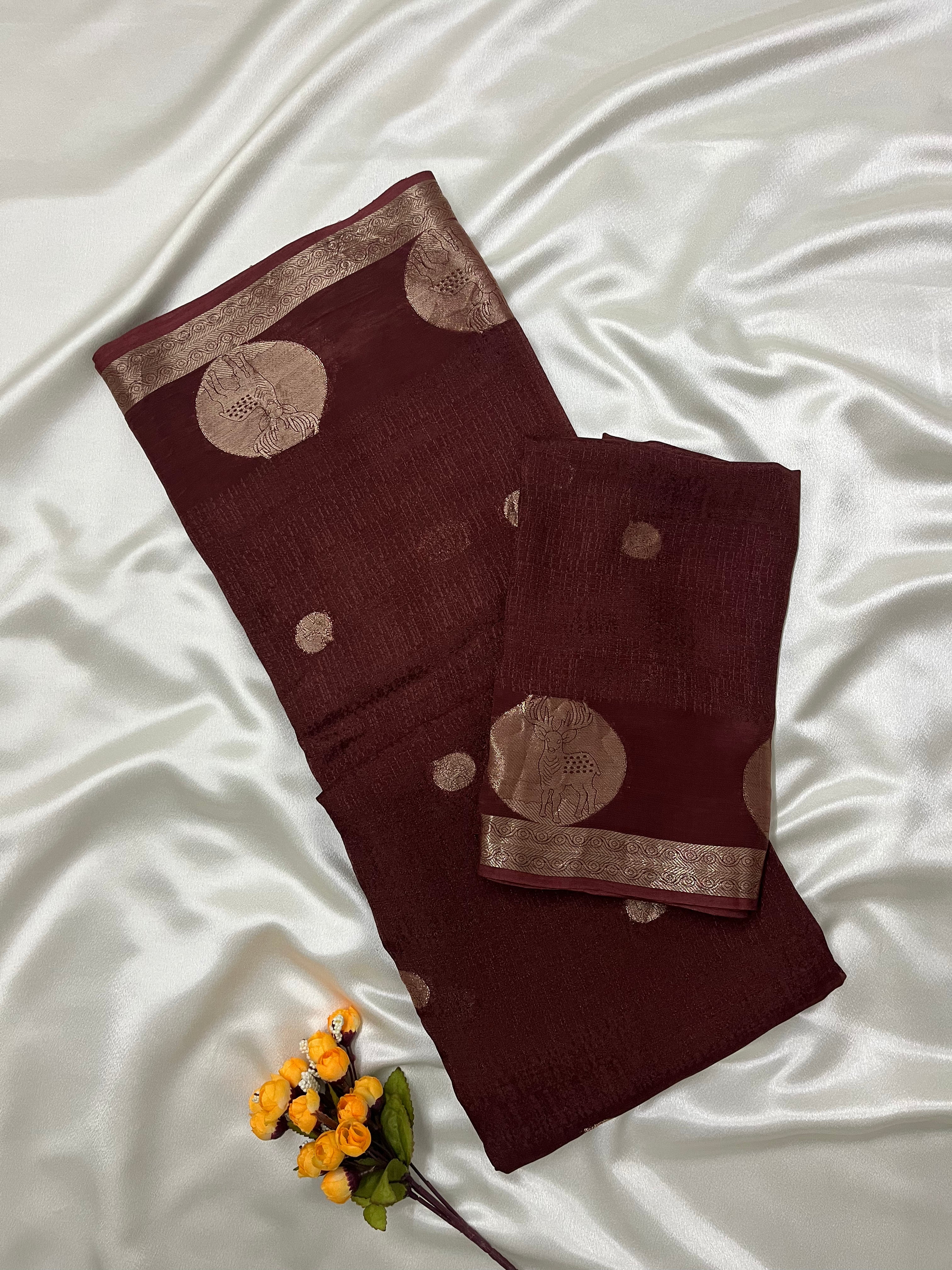 Soft Viscose Khadi Silk Saree with Jacquard Border