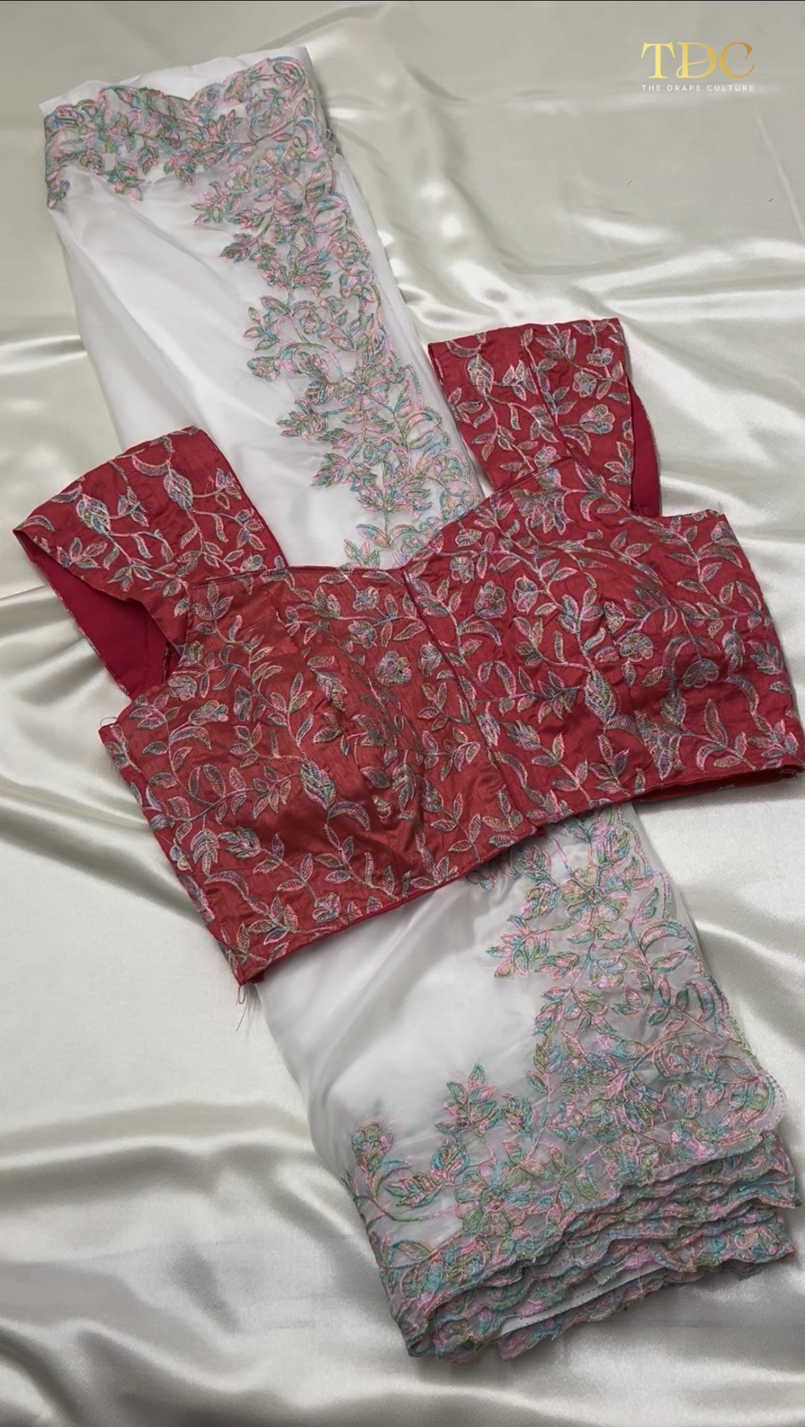 Heavy Tabby Silk Thread Work Saree with blouse